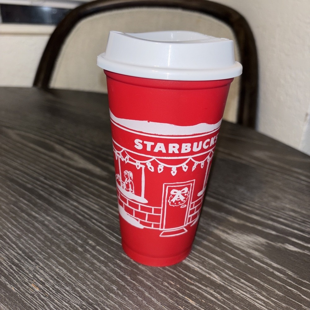 2025 Starbucks Limited-Edition Red Holiday Reusable Cup w/Removable Lid